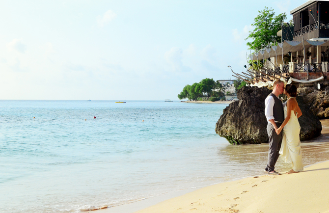 Beach Ceremony at The Cliff Restaurant- Weddings By Malissa Barbados