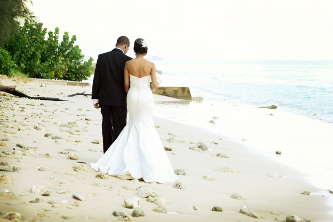 Beach Photos- bride and groom- Weddings By Malissa Barbados 