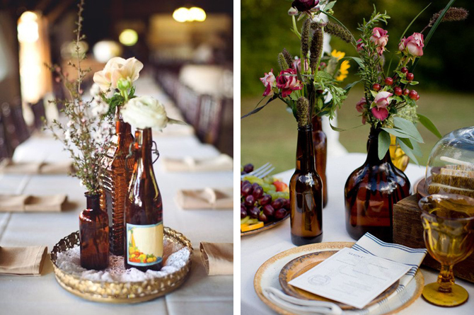 Brown Bottle Decor Ideas - Weddings By Malissa Barbados