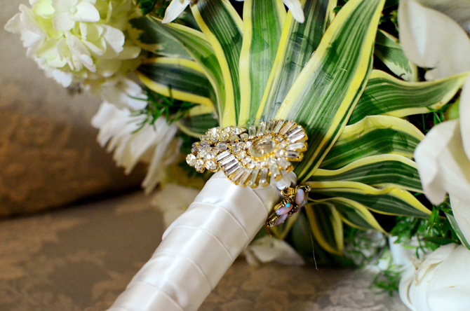 Embellished Bridal Bouquet- Weddings by Malissa Barbados 