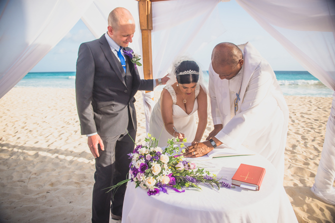 Signing at Cath and Jack's Wedding- Weddings by Malissa Barbados