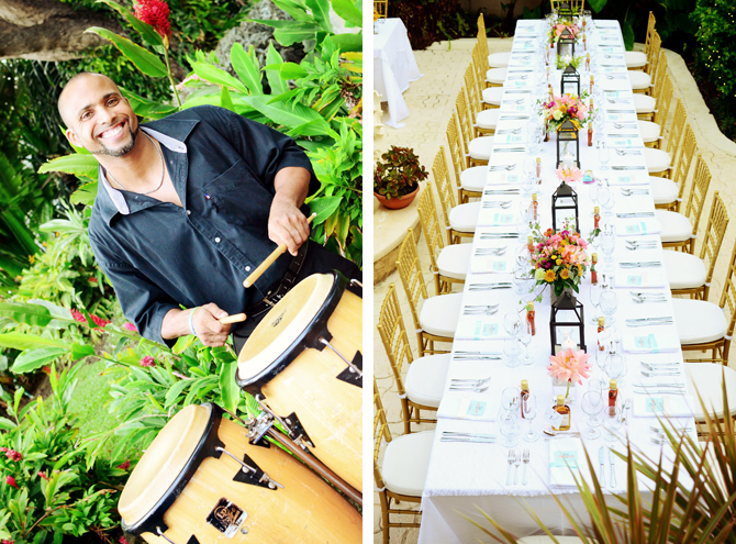 Drummer and Table Decor- Weddings by Malissa Barbados 